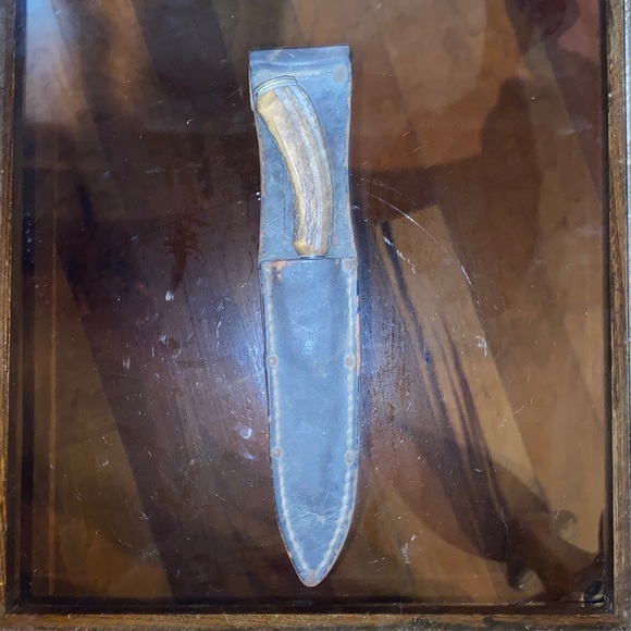 Vintage - German hand carved elk solingen knife with sheath - Picture 2 of 7